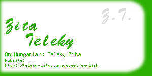 zita teleky business card